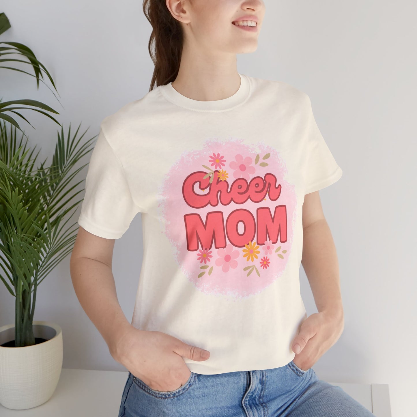 Cheer Mom Short Sleeve Tee, Gift for Cheer Moms, Cheerleader Apparel, Casual Summer Tee, Mother's Day Gift