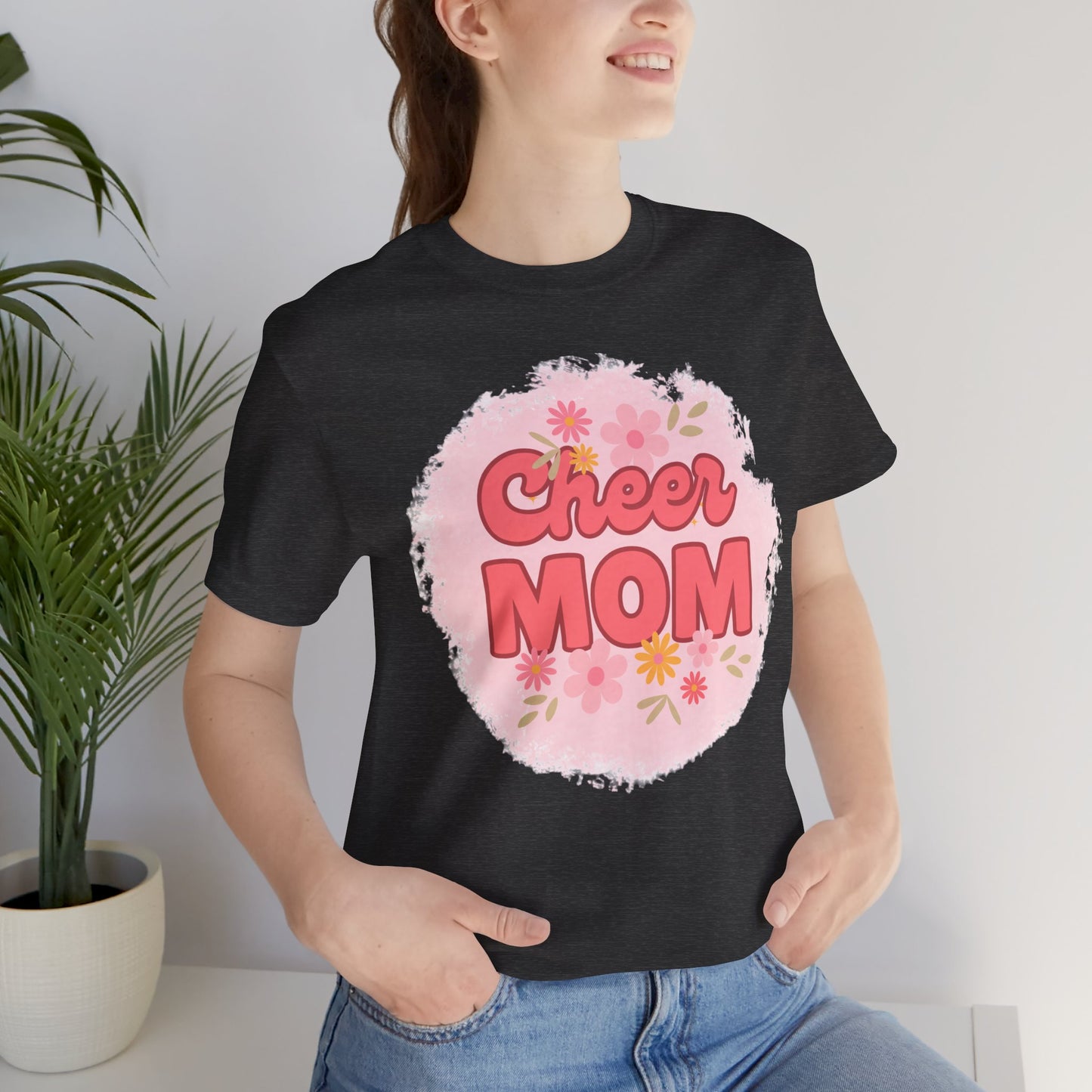 Cheer Mom Short Sleeve Tee, Gift for Cheer Moms, Cheerleader Apparel, Casual Summer Tee, Mother's Day Gift