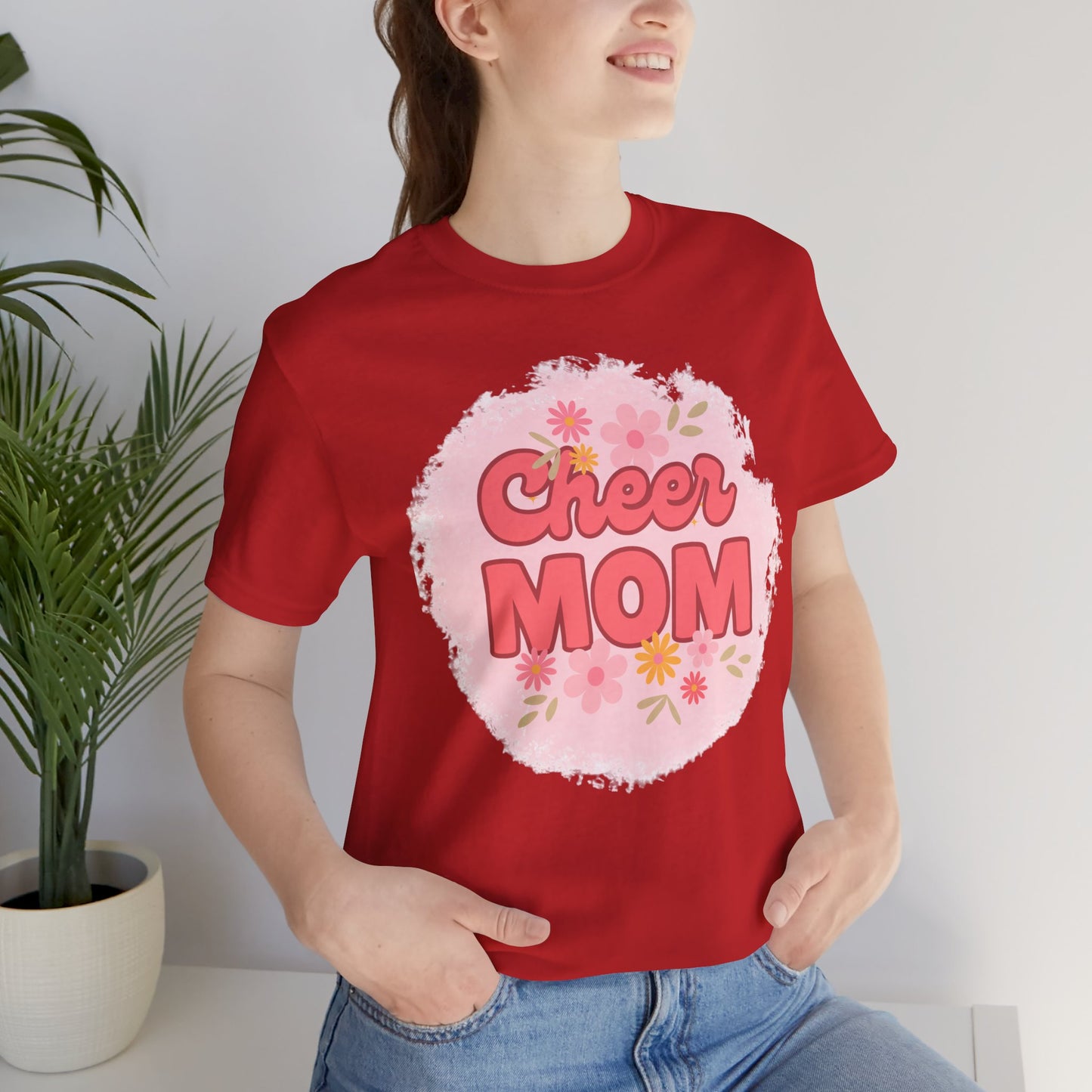 Cheer Mom Short Sleeve Tee, Gift for Cheer Moms, Cheerleader Apparel, Casual Summer Tee, Mother's Day Gift