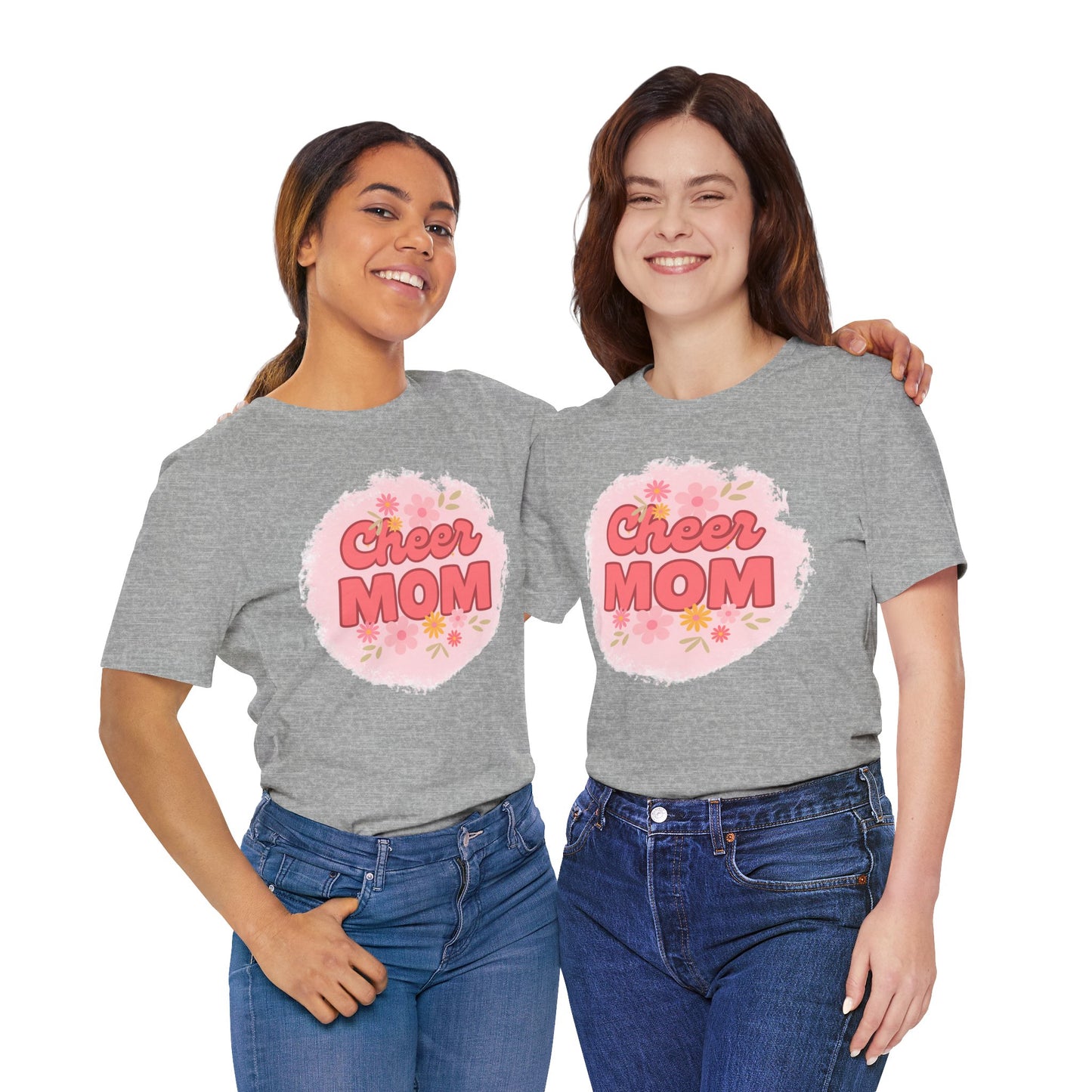 Cheer Mom Short Sleeve Tee, Gift for Cheer Moms, Cheerleader Apparel, Casual Summer Tee, Mother's Day Gift