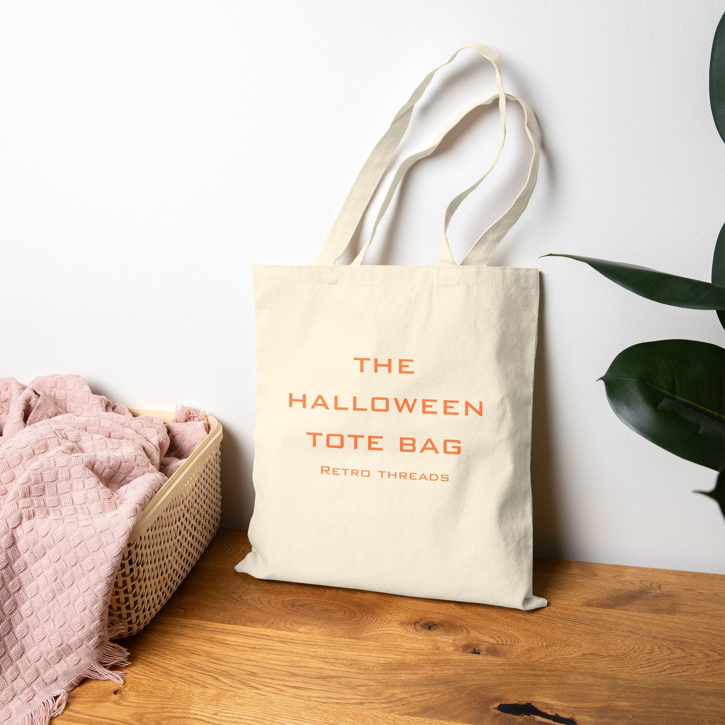 Halloween Cotton Canvas Tote Bag, Eco-Friendly Shopping Bag, Trick-or-Treat Tote, Seasonal Gift, Halloween Party Accessory