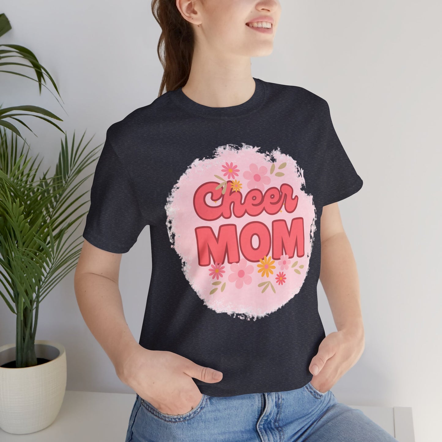 Cheer Mom Short Sleeve Tee, Gift for Cheer Moms, Cheerleader Apparel, Casual Summer Tee, Mother's Day Gift