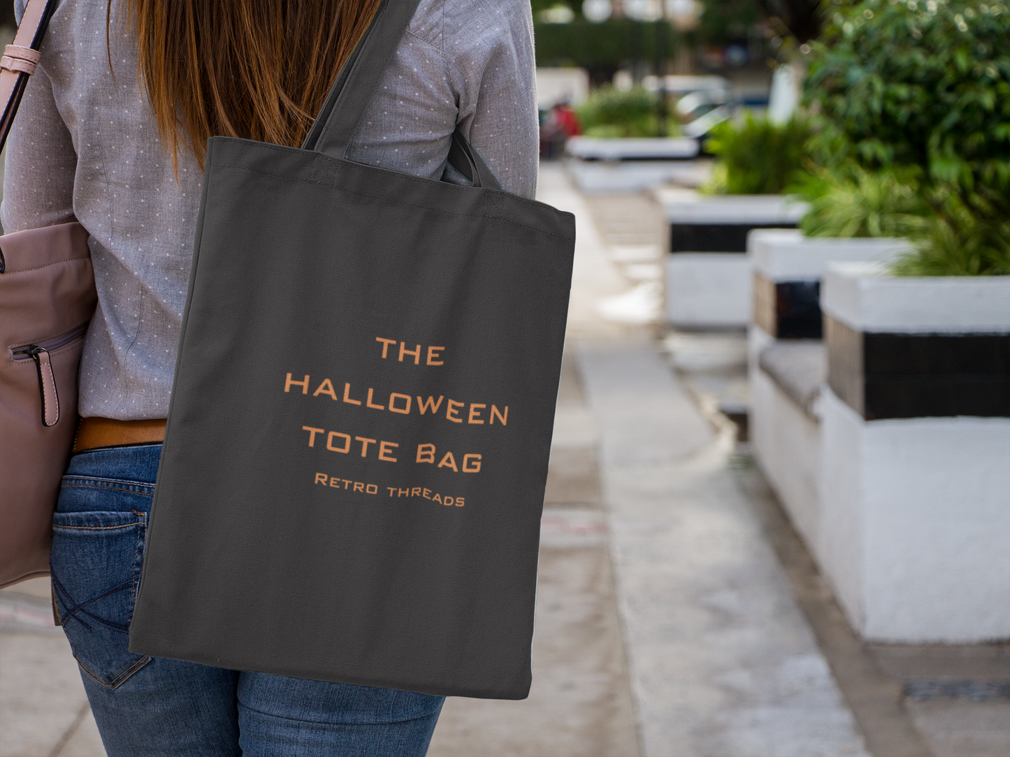 Halloween Cotton Canvas Tote Bag, Eco-Friendly Shopping Bag, Trick-or-Treat Tote, Seasonal Gift, Halloween Party Accessory