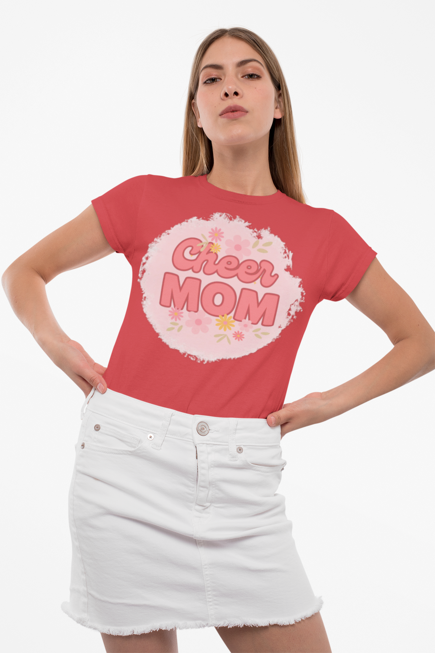 Cheer Mom Short Sleeve Tee, Gift for Cheer Moms, Cheerleader Apparel, Casual Summer Tee, Mother's Day Gift