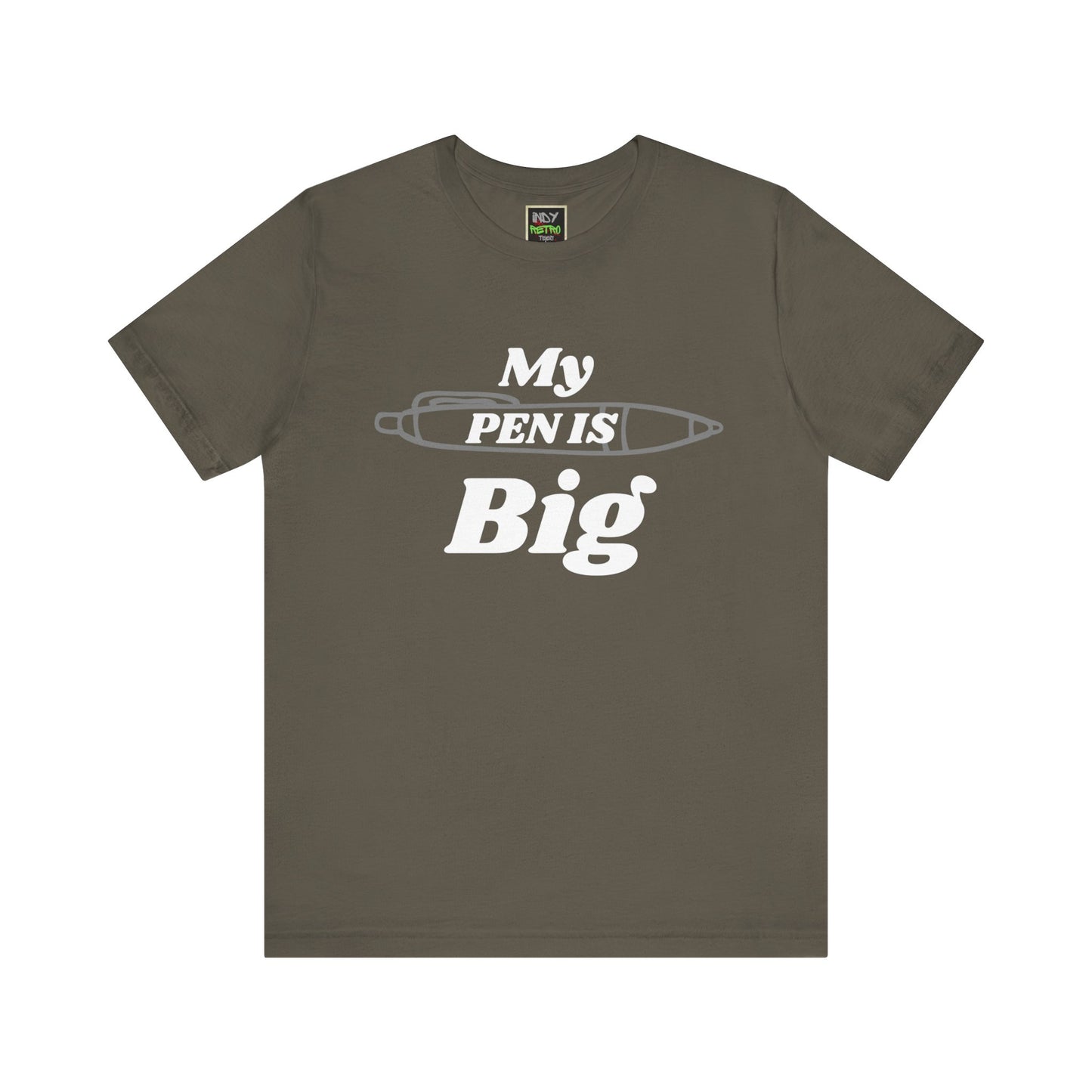 "My Pen IS Big" Illustration Unisex Tee, Cute Gift for Writers, Quirky Graphic Tee, Creative Clothing, Journal Lover's Apparel