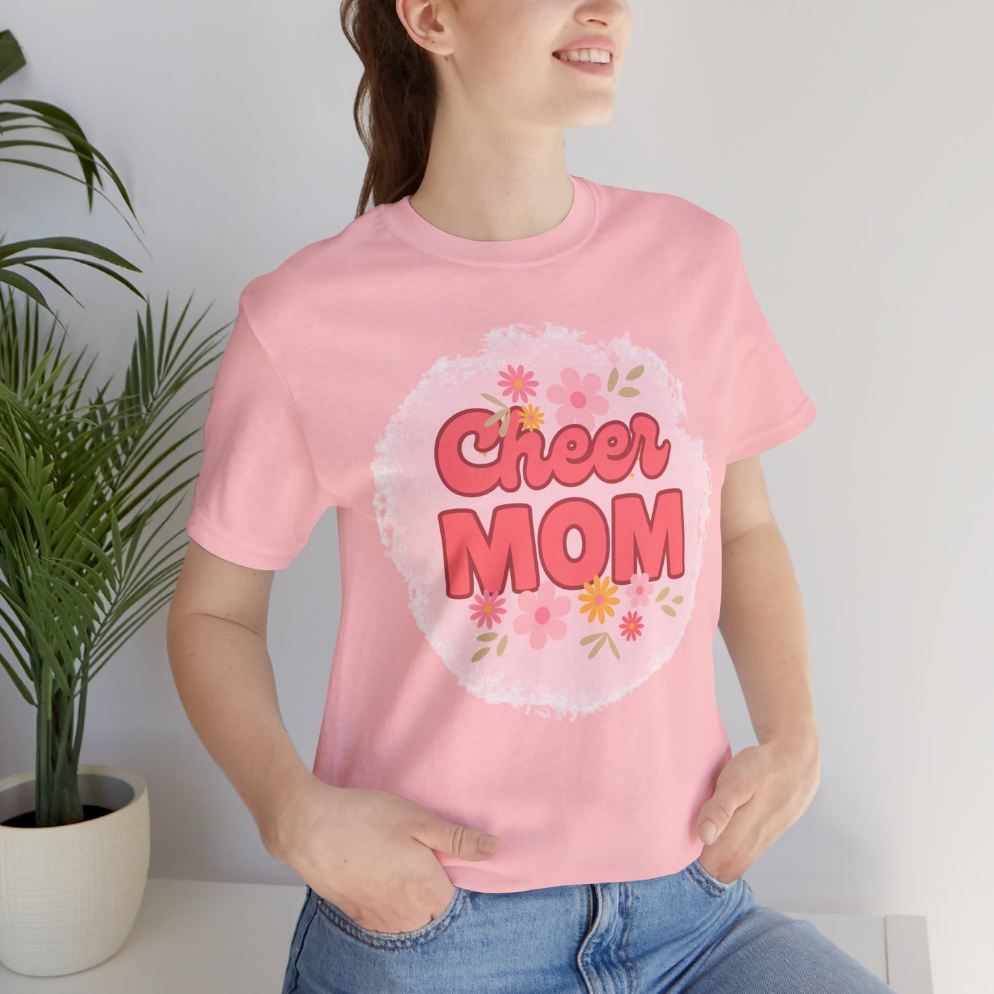 Cheer Mom Short Sleeve Tee, Gift for Cheer Moms, Cheerleader Apparel, Casual Summer Tee, Mother's Day Gift