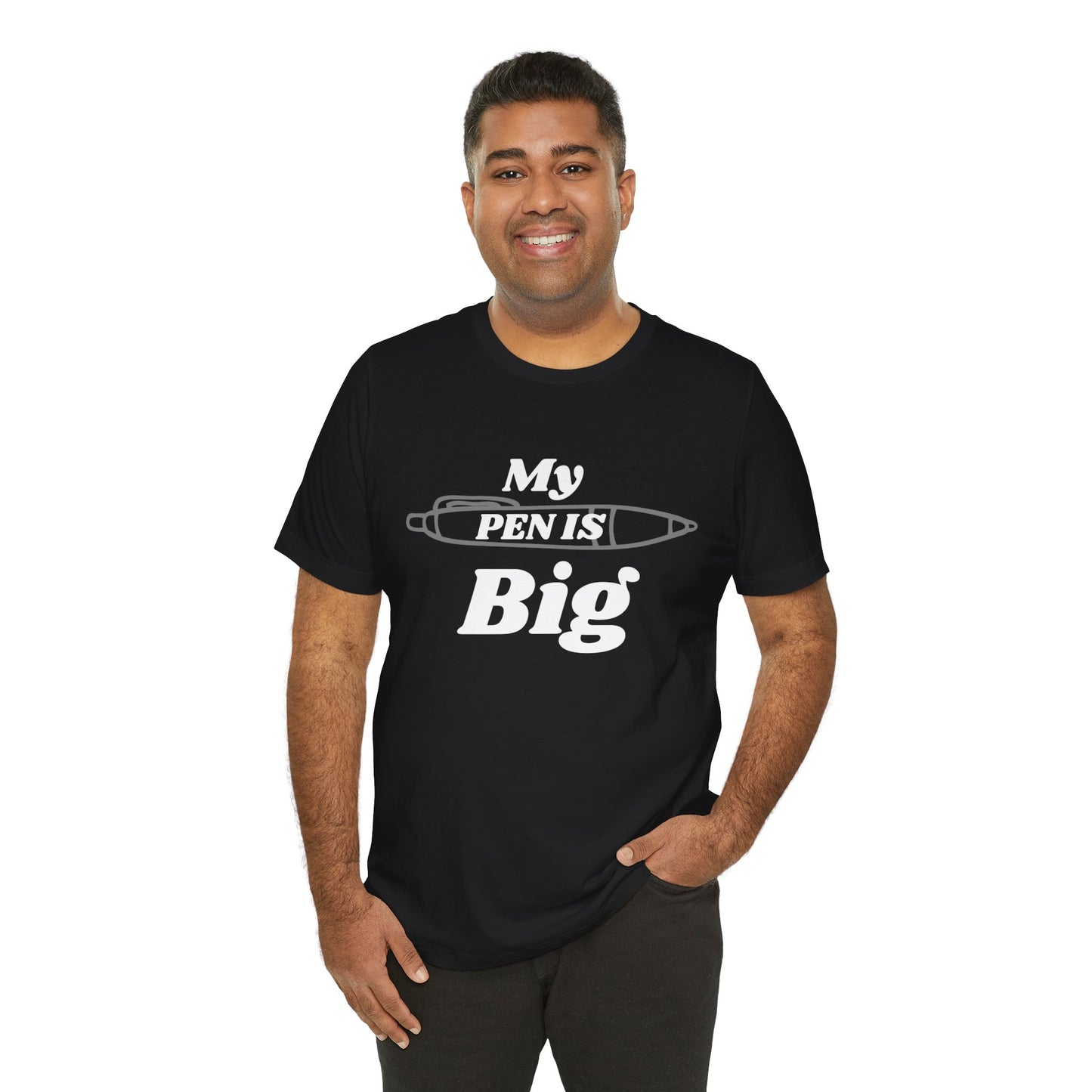 "My Pen IS Big" Illustration Unisex Tee, Cute Gift for Writers, Quirky Graphic Tee, Creative Clothing, Journal Lover's Apparel