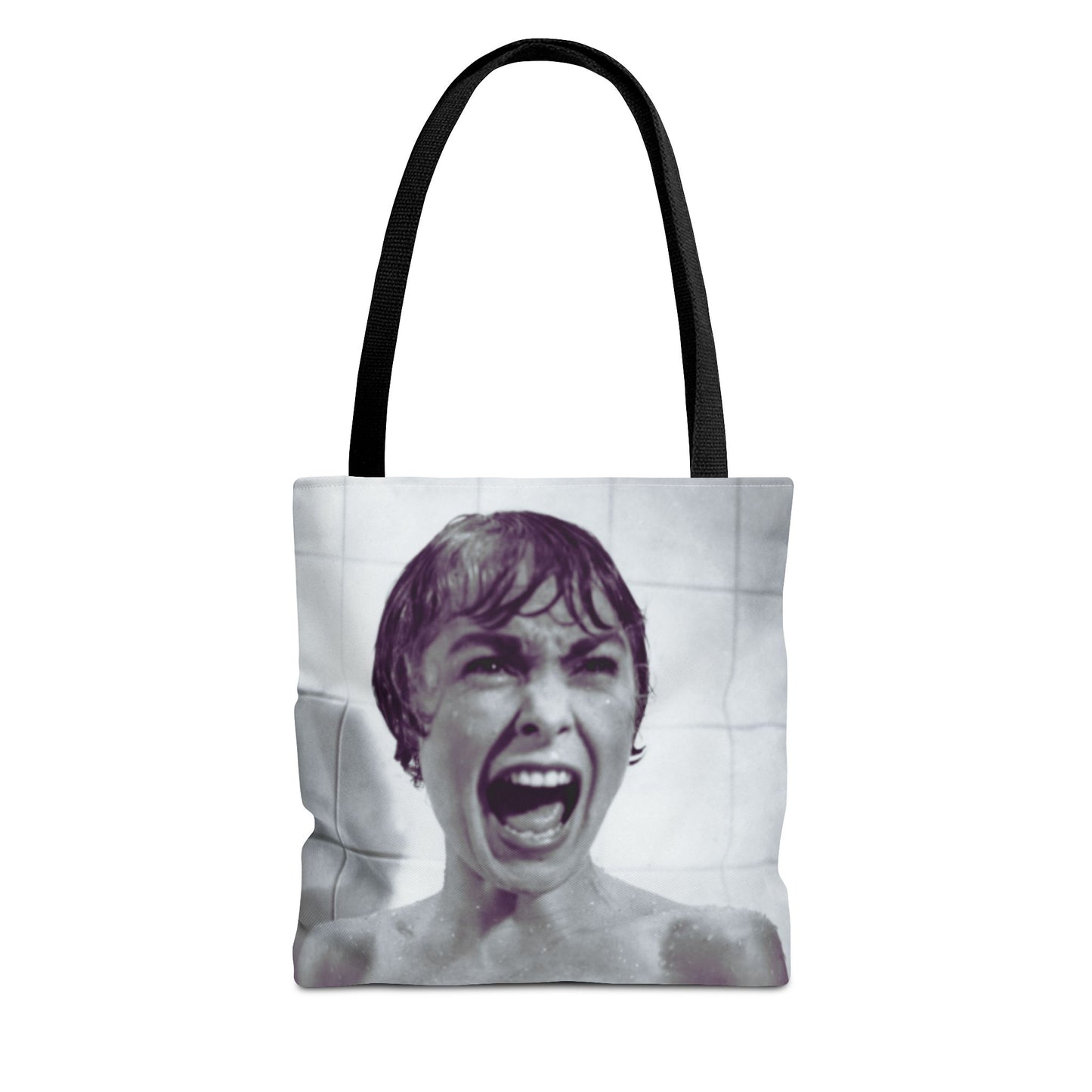 Psycho Inspired Tote Bag, Quirky Shopping Bag, Movie Lover Gift, Unique Art Tote, Statement Bag, AOP Design