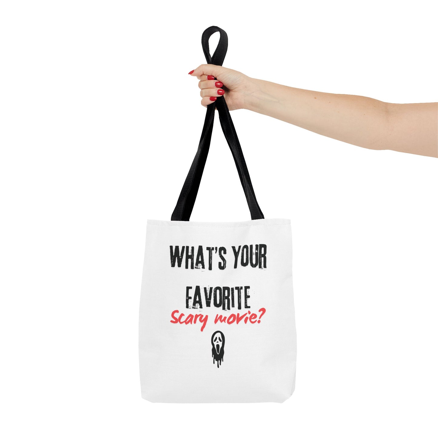 Spooky Movie Tote Bag, Halloween Gift, Scary Movie Lover Accessory, Reusable Shopping Bag, Funny Movie Question Bag