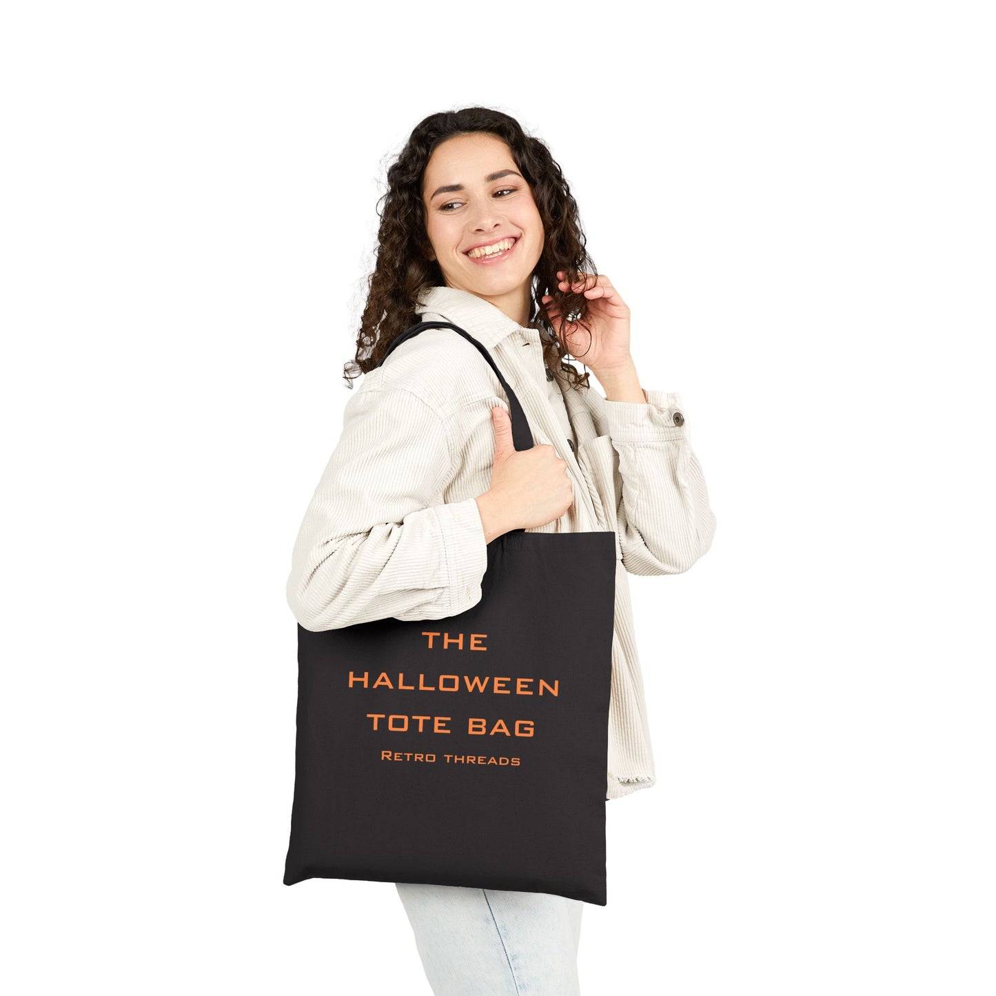Halloween Cotton Canvas Tote Bag, Eco-Friendly Shopping Bag, Trick-or-Treat Tote, Seasonal Gift, Halloween Party Accessory