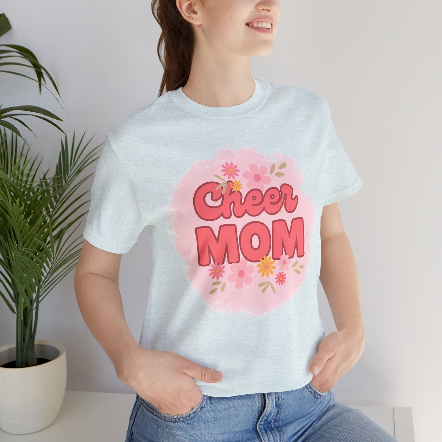 Cheer Mom Short Sleeve Tee, Gift for Cheer Moms, Cheerleader Apparel, Casual Summer Tee, Mother's Day Gift