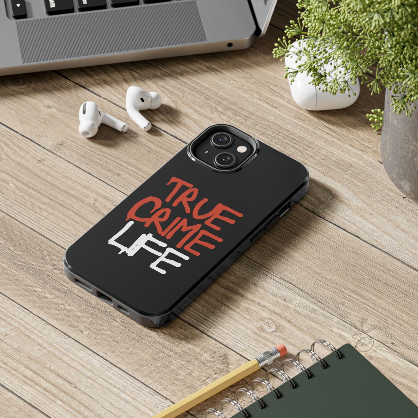 True Crime Tough Phone Cases, Durable Cases for Crime Lovers, Gift for True Crime Fans, Black Phone Accessories, Crime Theme Tech Gear