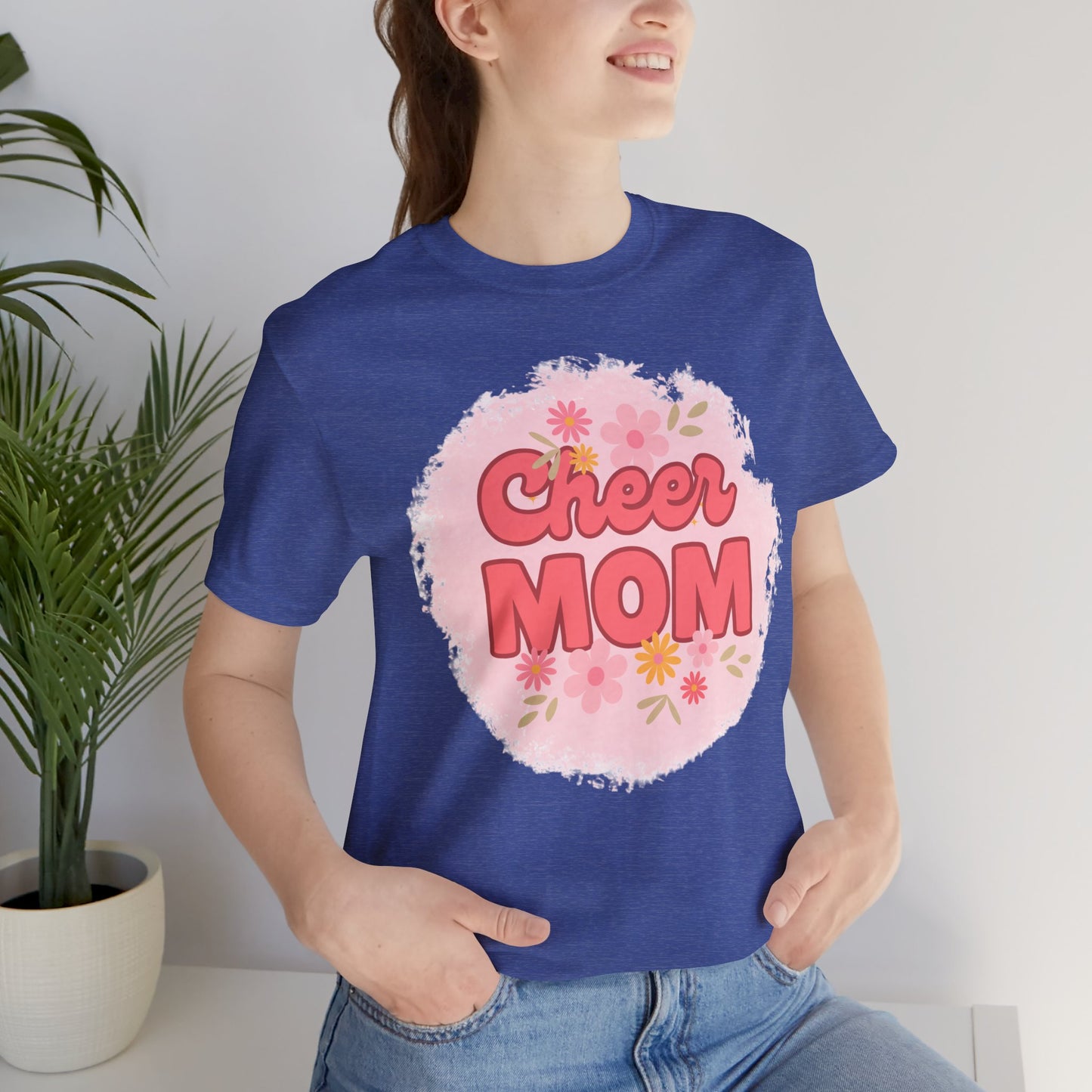 Cheer Mom Short Sleeve Tee, Gift for Cheer Moms, Cheerleader Apparel, Casual Summer Tee, Mother's Day Gift