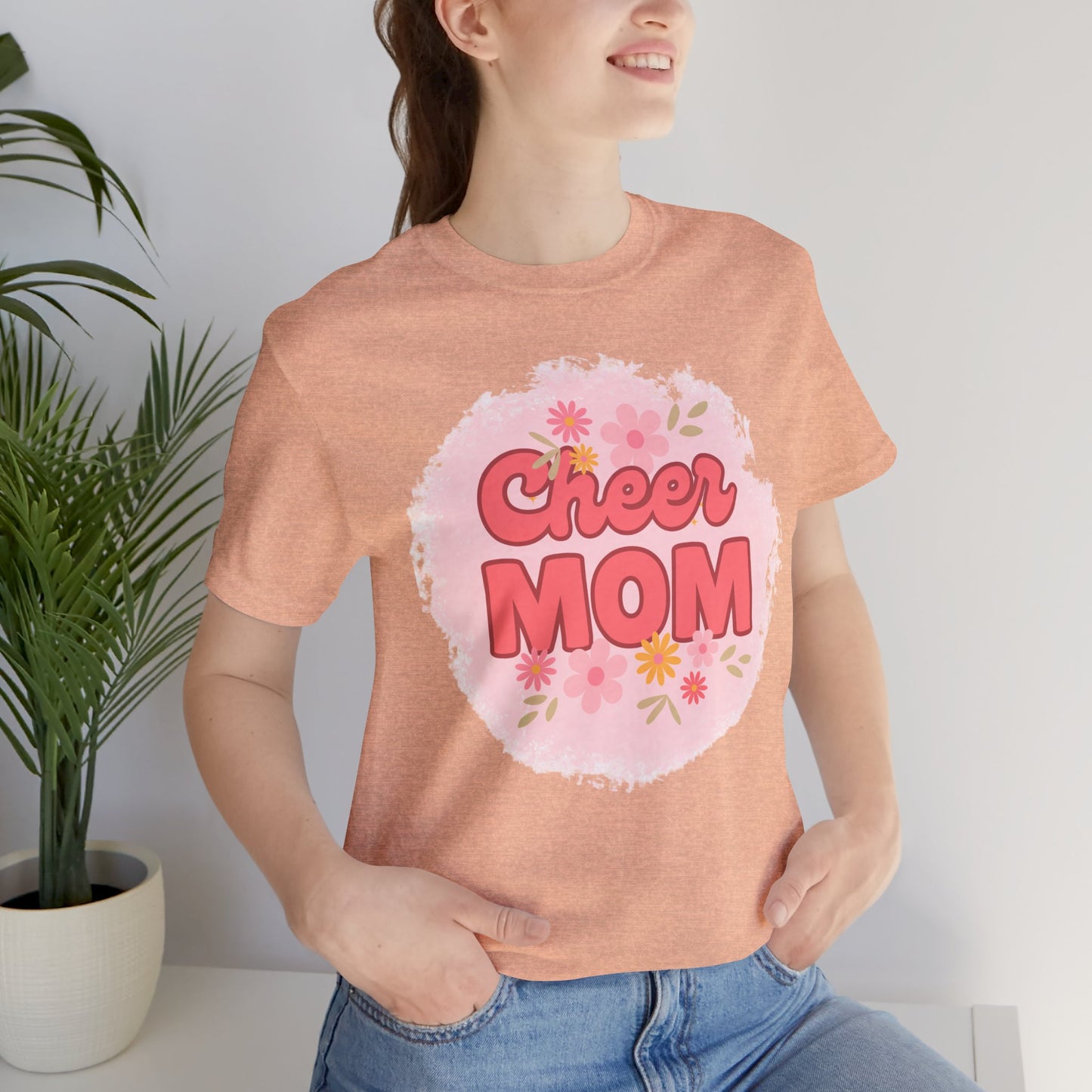 Cheer Mom Short Sleeve Tee, Gift for Cheer Moms, Cheerleader Apparel, Casual Summer Tee, Mother's Day Gift
