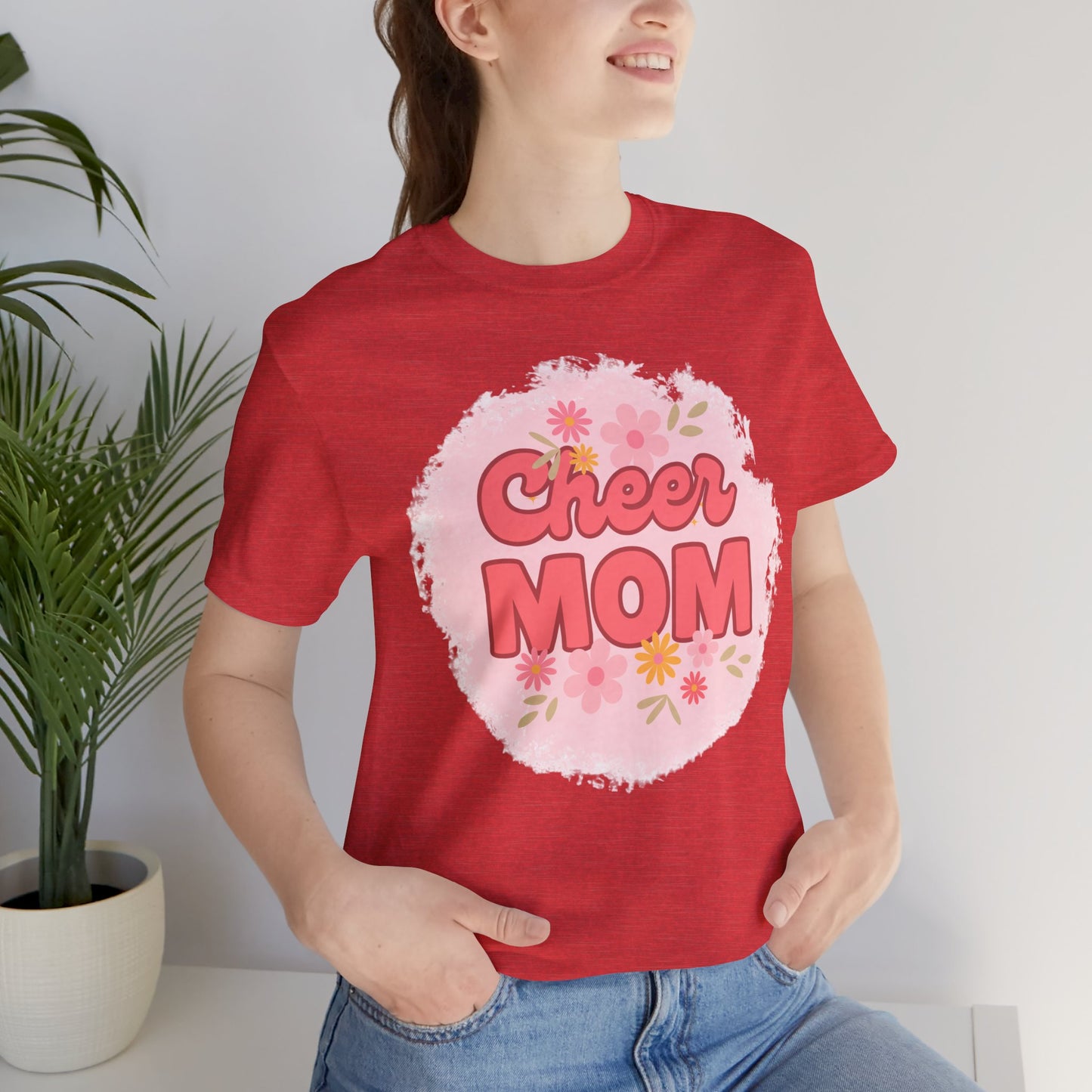 Cheer Mom Short Sleeve Tee, Gift for Cheer Moms, Cheerleader Apparel, Casual Summer Tee, Mother's Day Gift