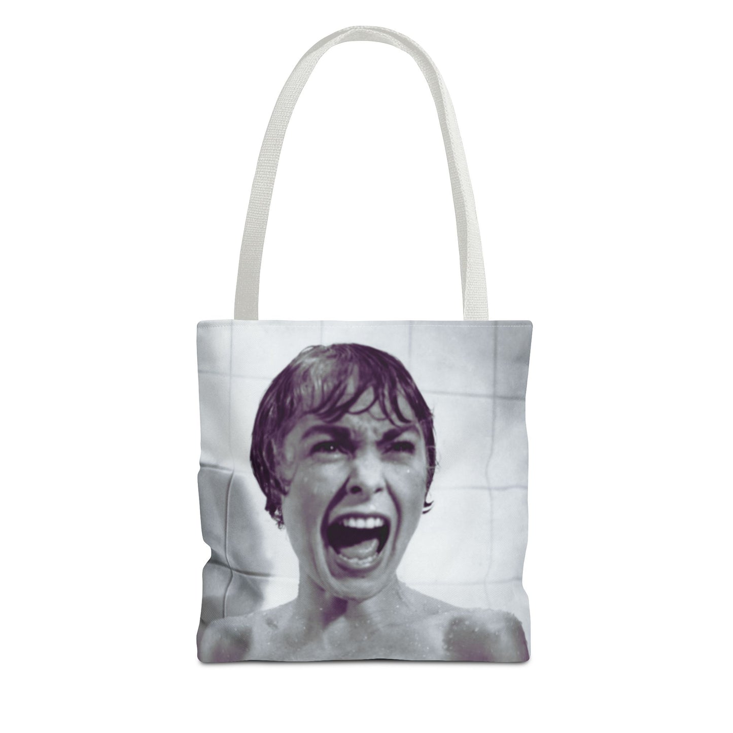 Psycho Inspired Tote Bag, Quirky Shopping Bag, Movie Lover Gift, Unique Art Tote, Statement Bag, AOP Design