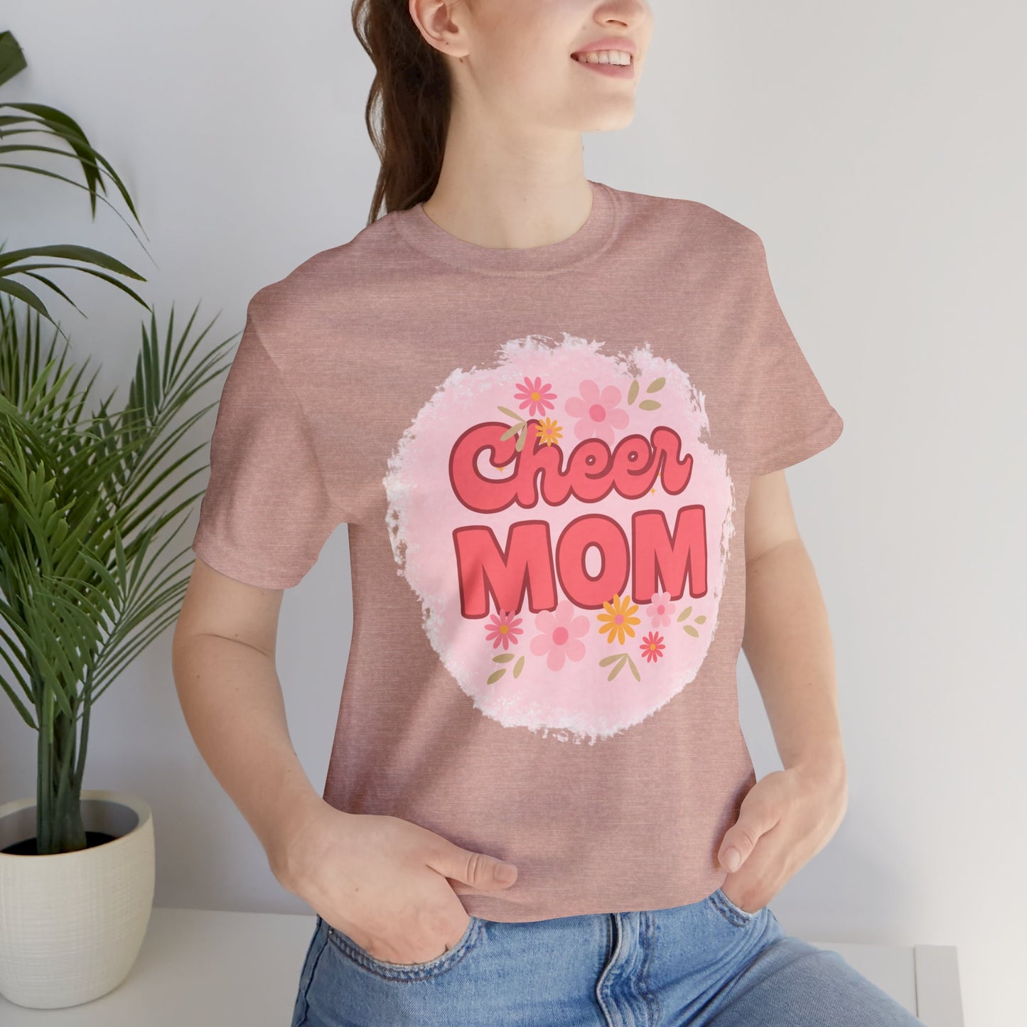 Cheer Mom Short Sleeve Tee, Gift for Cheer Moms, Cheerleader Apparel, Casual Summer Tee, Mother's Day Gift