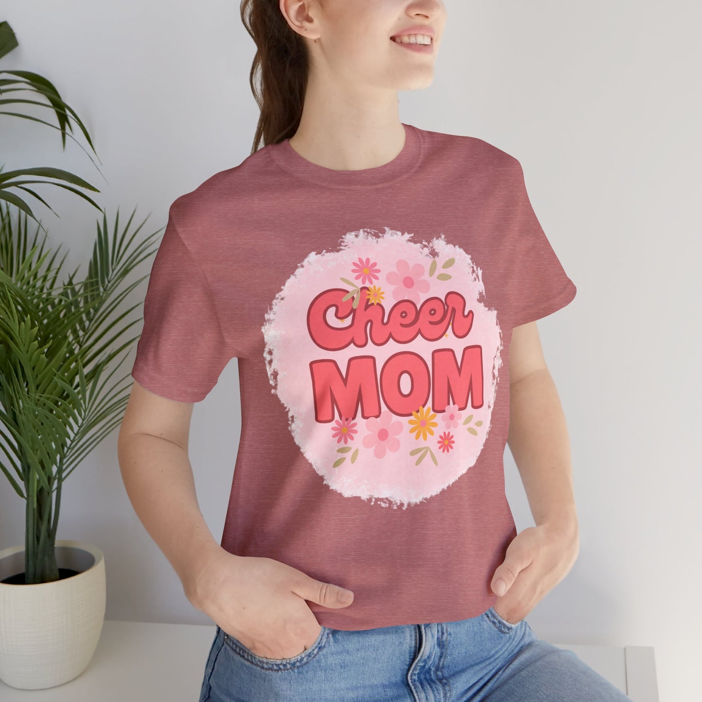 Cheer Mom Short Sleeve Tee, Gift for Cheer Moms, Cheerleader Apparel, Casual Summer Tee, Mother's Day Gift