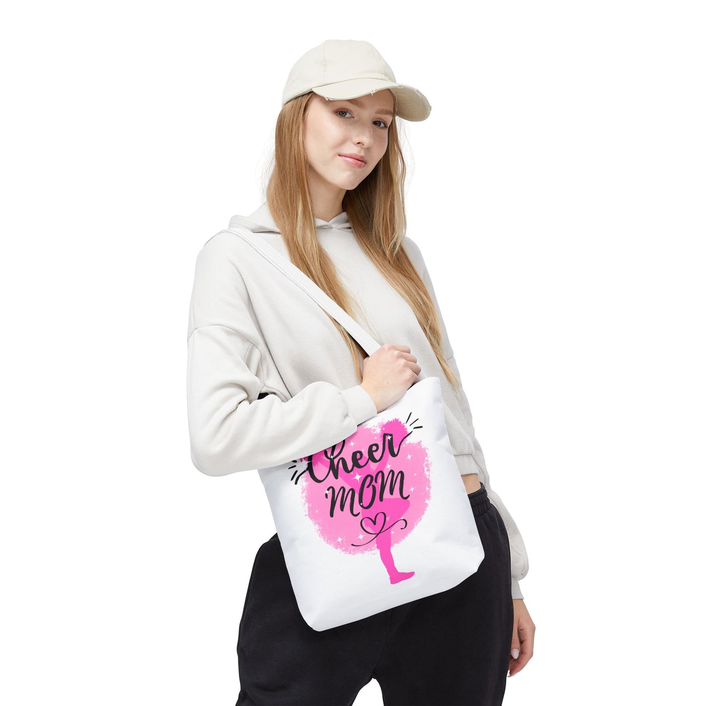 Cheer Mom Tote Bag, Cheerleading Gift, Athletic Tote, Stylish Mom Bag, Personalized Sporty Tote