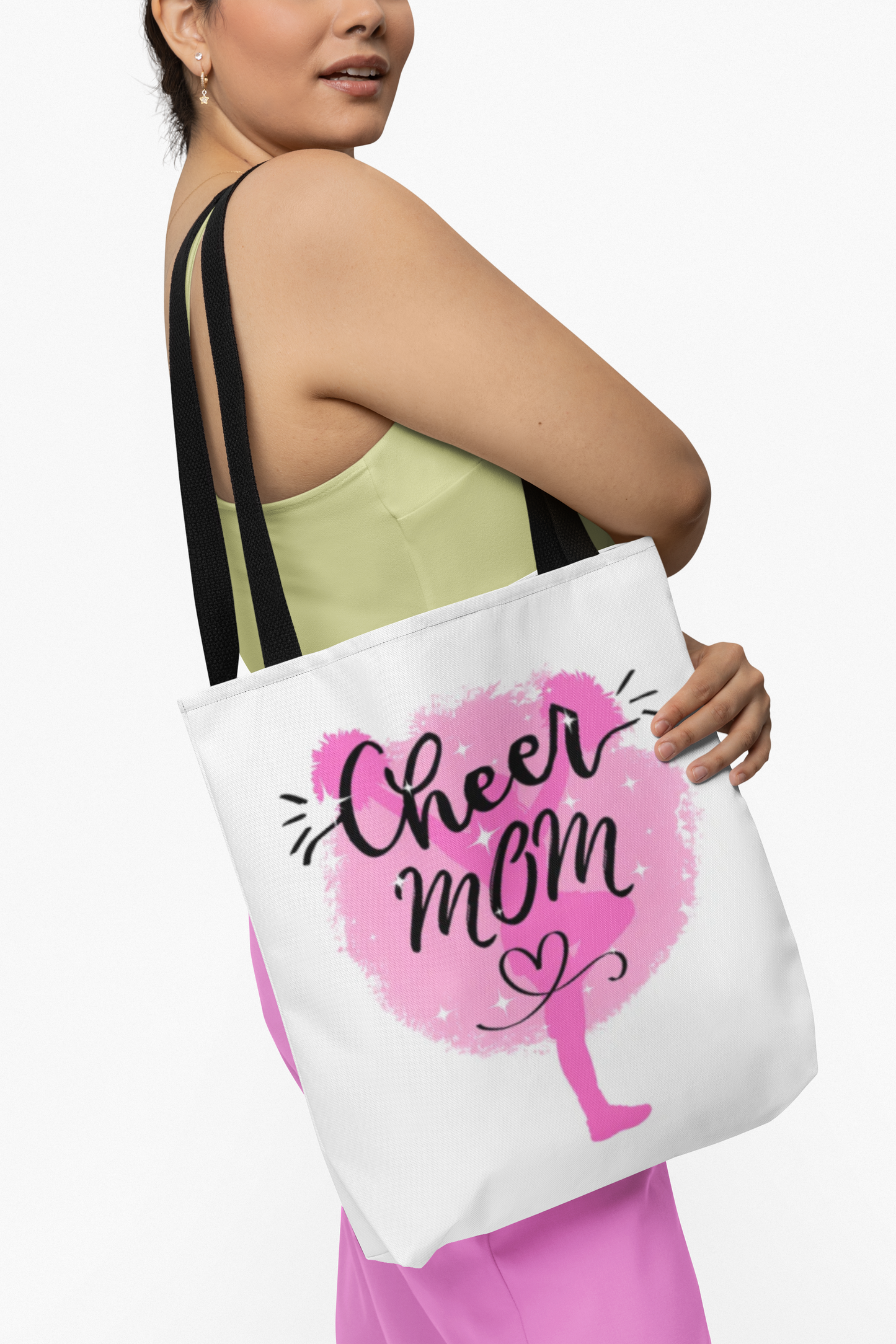 Cheer Mom Tote Bag, Cheerleading Gift, Athletic Tote, Stylish Mom Bag, Personalized Sporty Tote