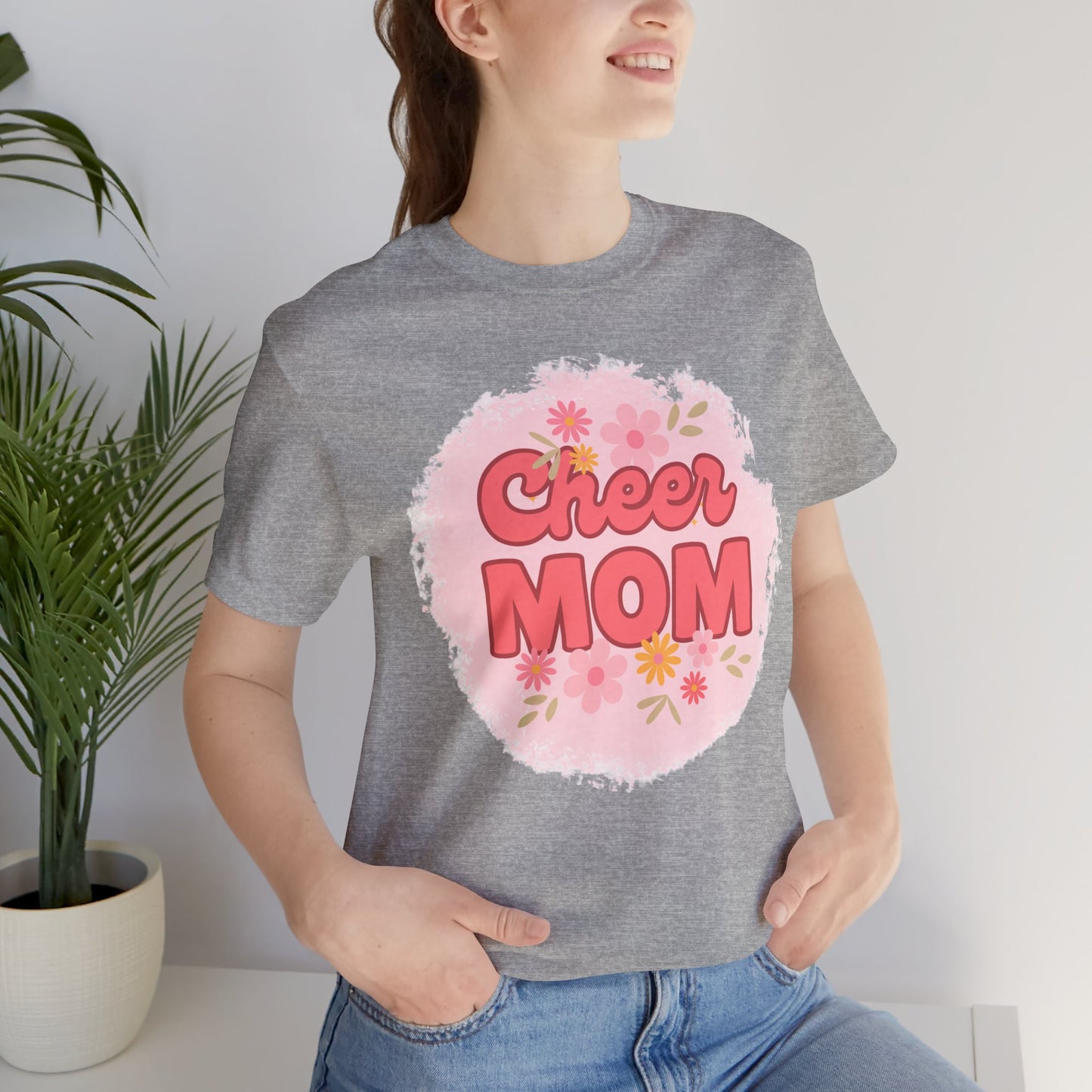 Cheer Mom Short Sleeve Tee, Gift for Cheer Moms, Cheerleader Apparel, Casual Summer Tee, Mother's Day Gift