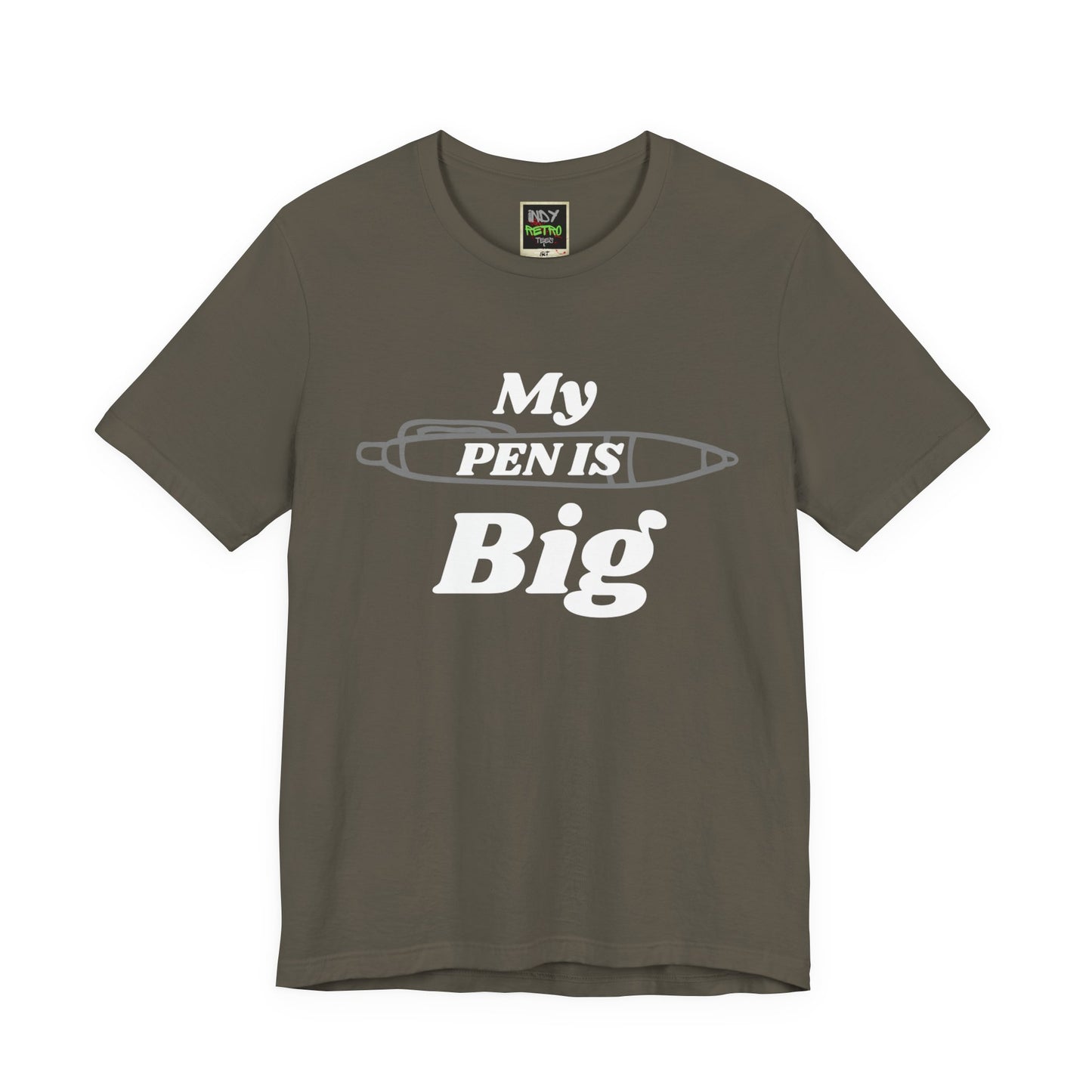 "My Pen IS Big" Illustration Unisex Tee, Cute Gift for Writers, Quirky Graphic Tee, Creative Clothing, Journal Lover's Apparel