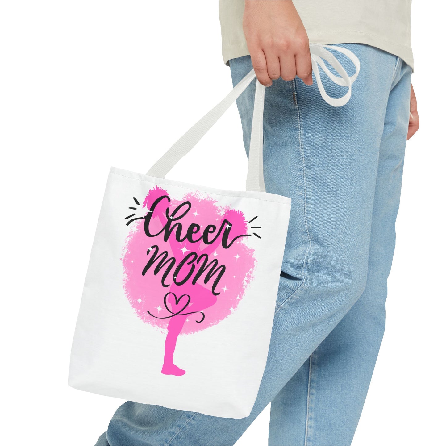 Cheer Mom Tote Bag, Cheerleading Gift, Athletic Tote, Stylish Mom Bag, Personalized Sporty Tote