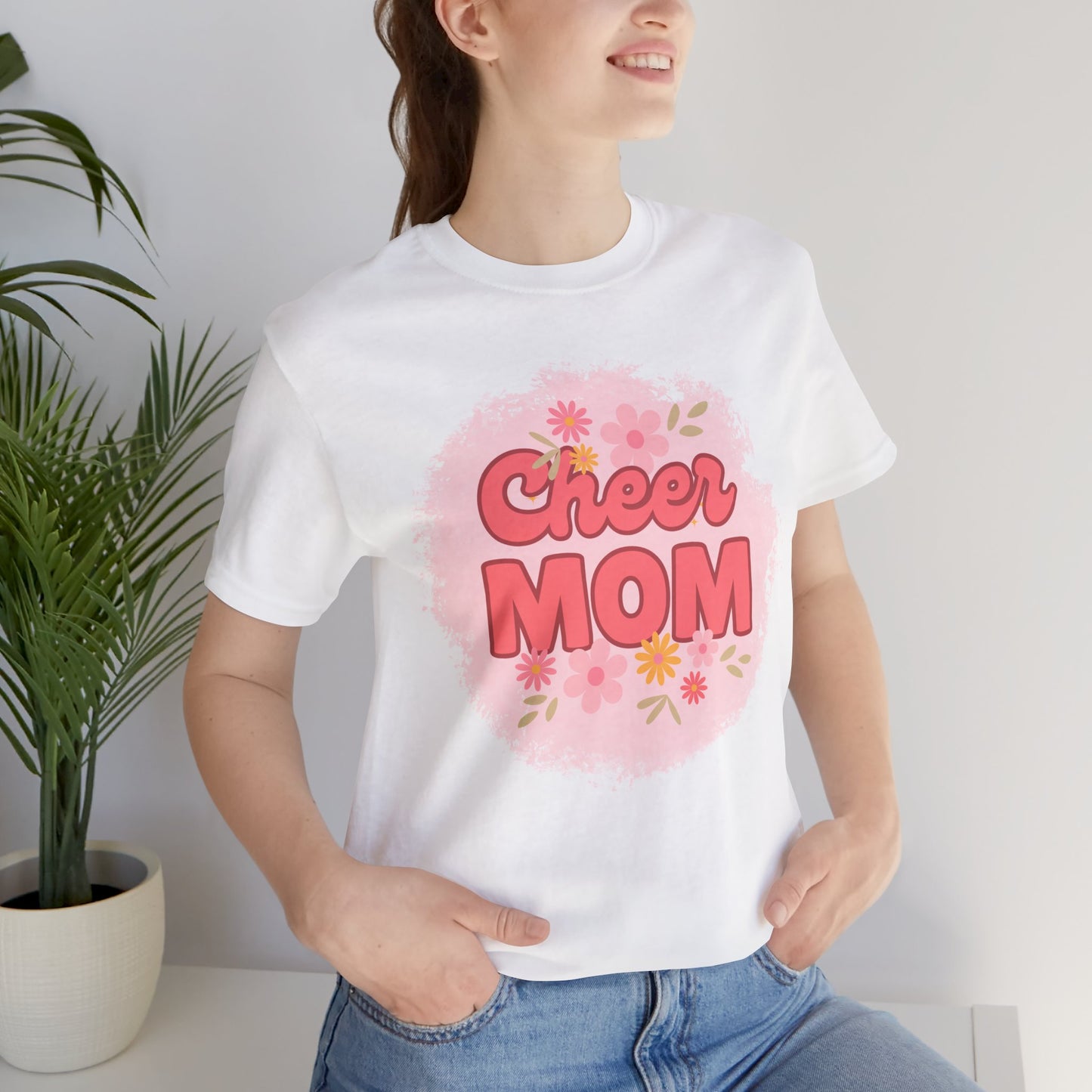 Cheer Mom Short Sleeve Tee, Gift for Cheer Moms, Cheerleader Apparel, Casual Summer Tee, Mother's Day Gift