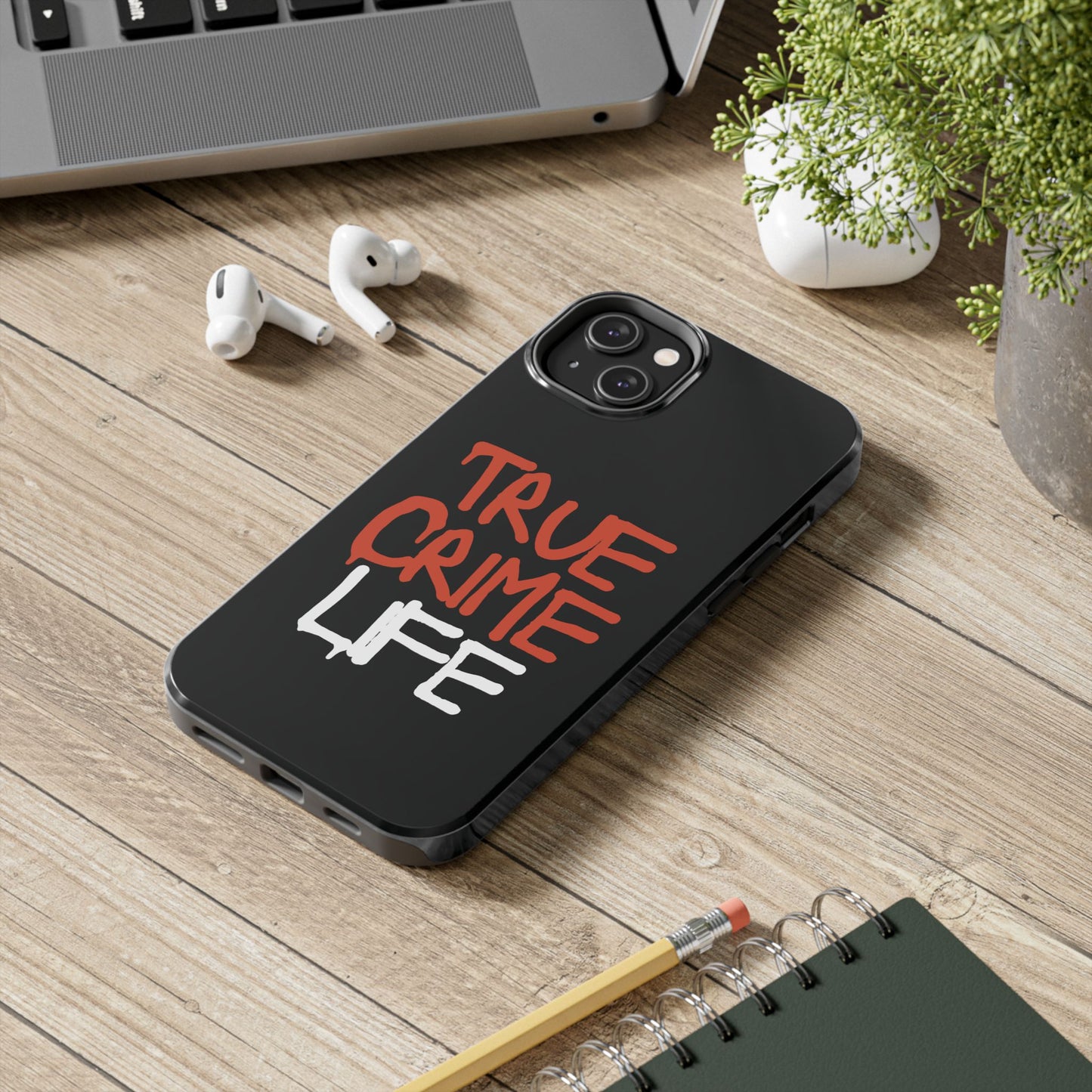 True Crime Tough Phone Cases, Durable Cases for Crime Lovers, Gift for True Crime Fans, Black Phone Accessories, Crime Theme Tech Gear