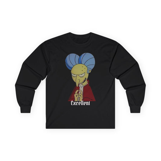 Funny Character Long Sleeve Tee, Humor Apparel, Gift for Fans, Great for Parties, Everyday Style, Unique Graphic Tee