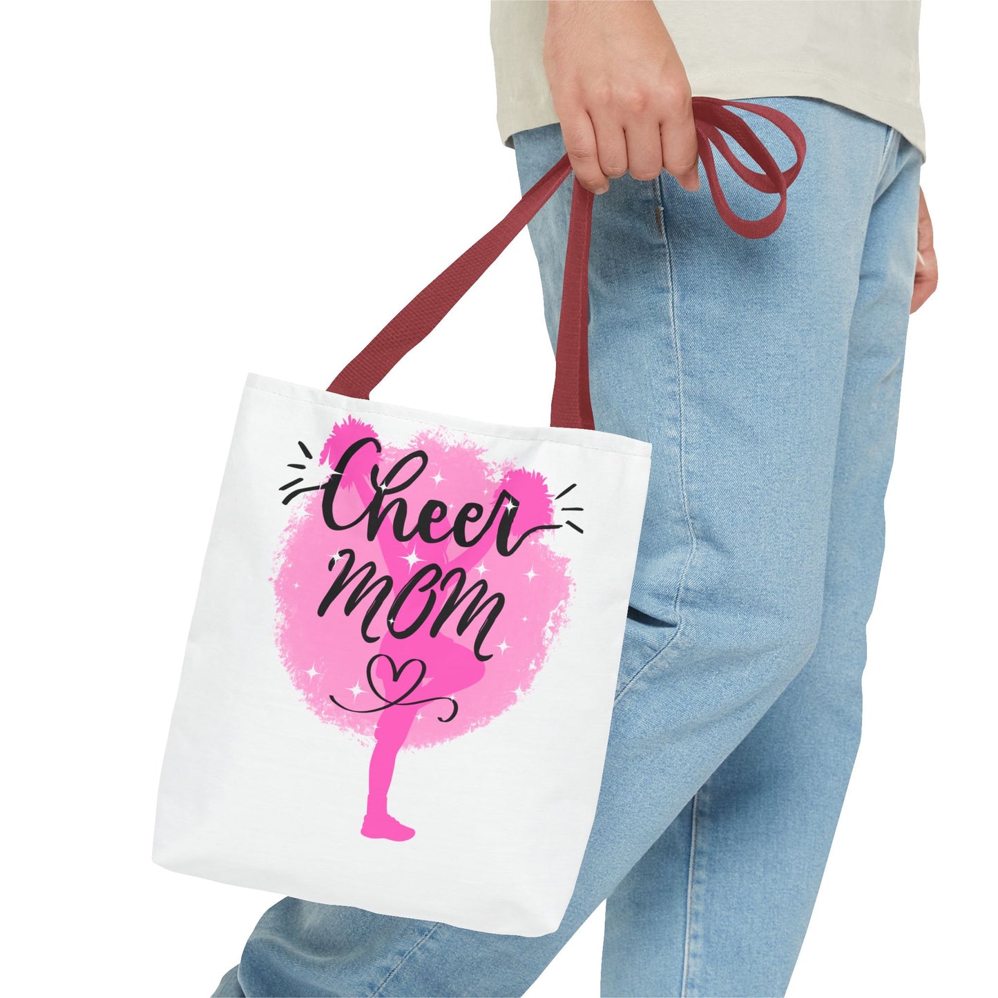 Cheer Mom Tote Bag, Cheerleading Gift, Athletic Tote, Stylish Mom Bag, Personalized Sporty Tote