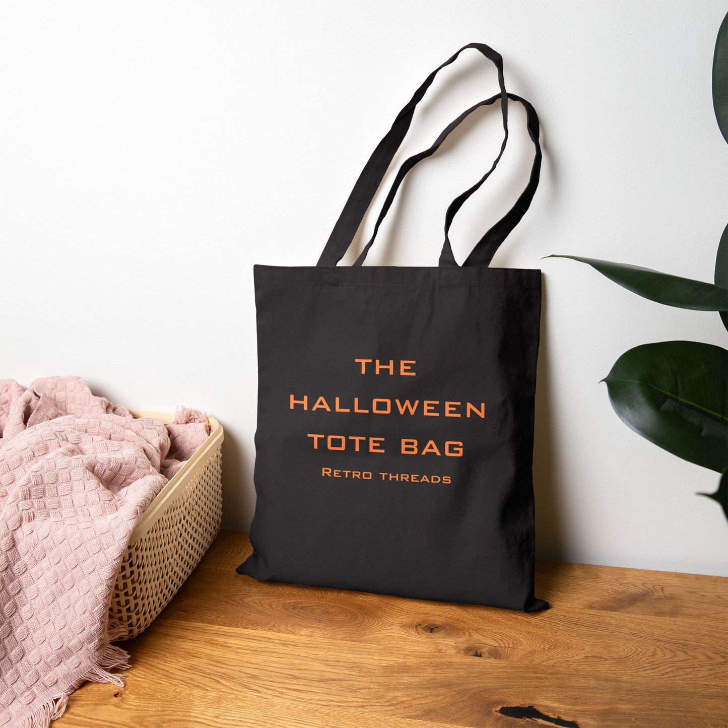 Halloween Cotton Canvas Tote Bag, Eco-Friendly Shopping Bag, Trick-or-Treat Tote, Seasonal Gift, Halloween Party Accessory