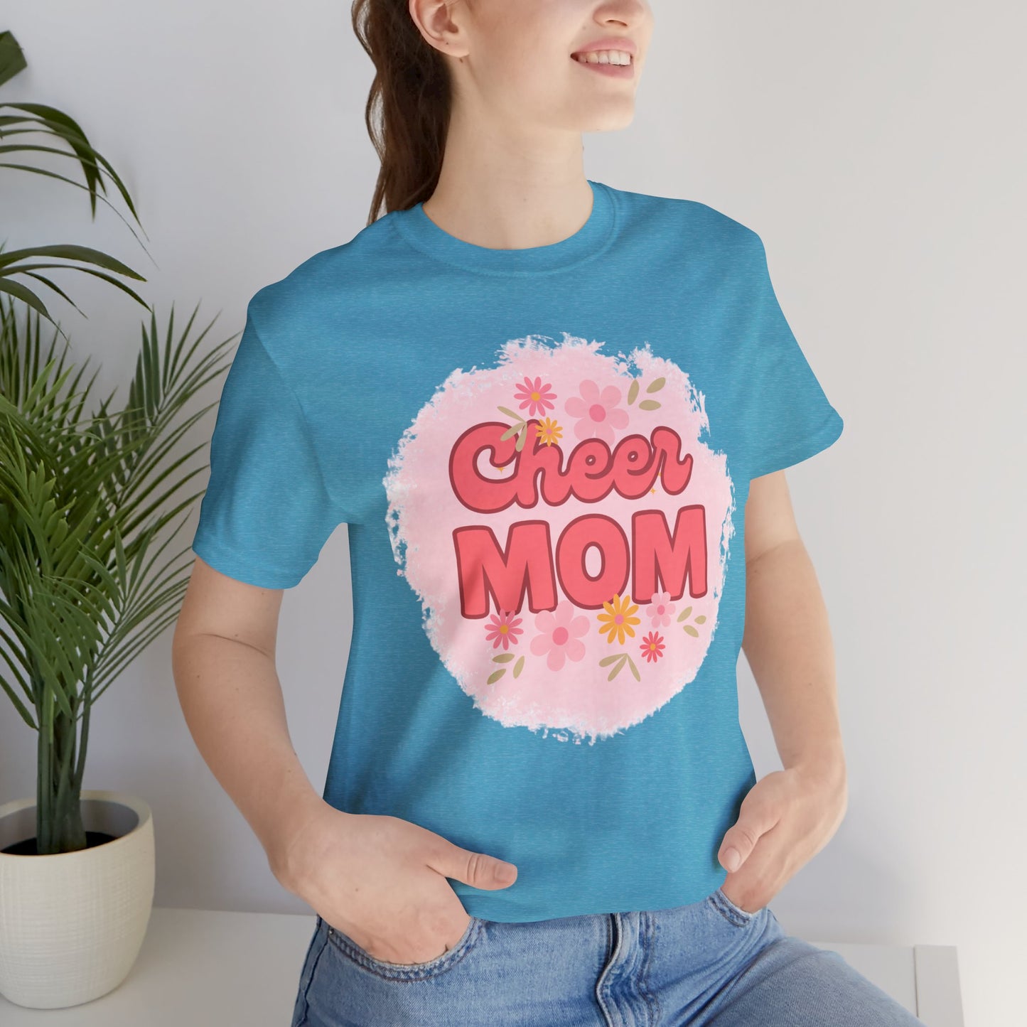 Cheer Mom Short Sleeve Tee, Gift for Cheer Moms, Cheerleader Apparel, Casual Summer Tee, Mother's Day Gift