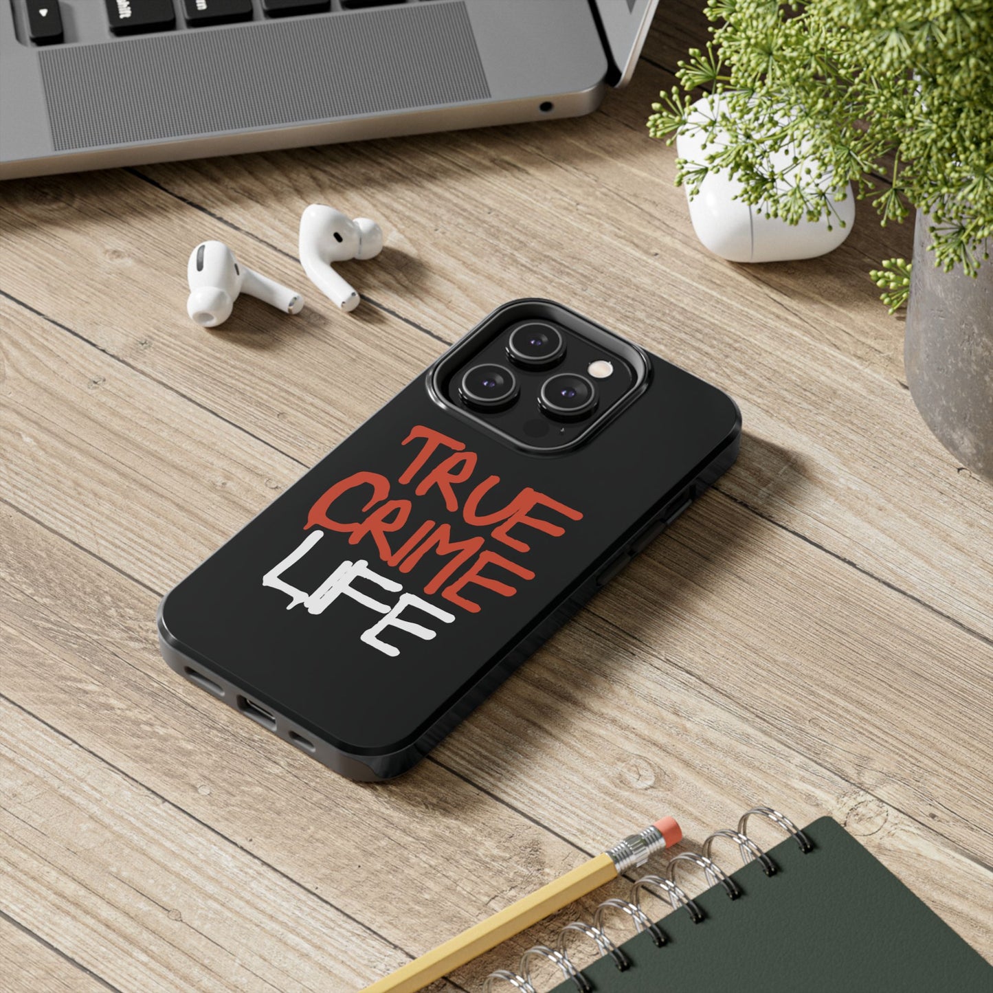 True Crime Tough Phone Cases, Durable Cases for Crime Lovers, Gift for True Crime Fans, Black Phone Accessories, Crime Theme Tech Gear