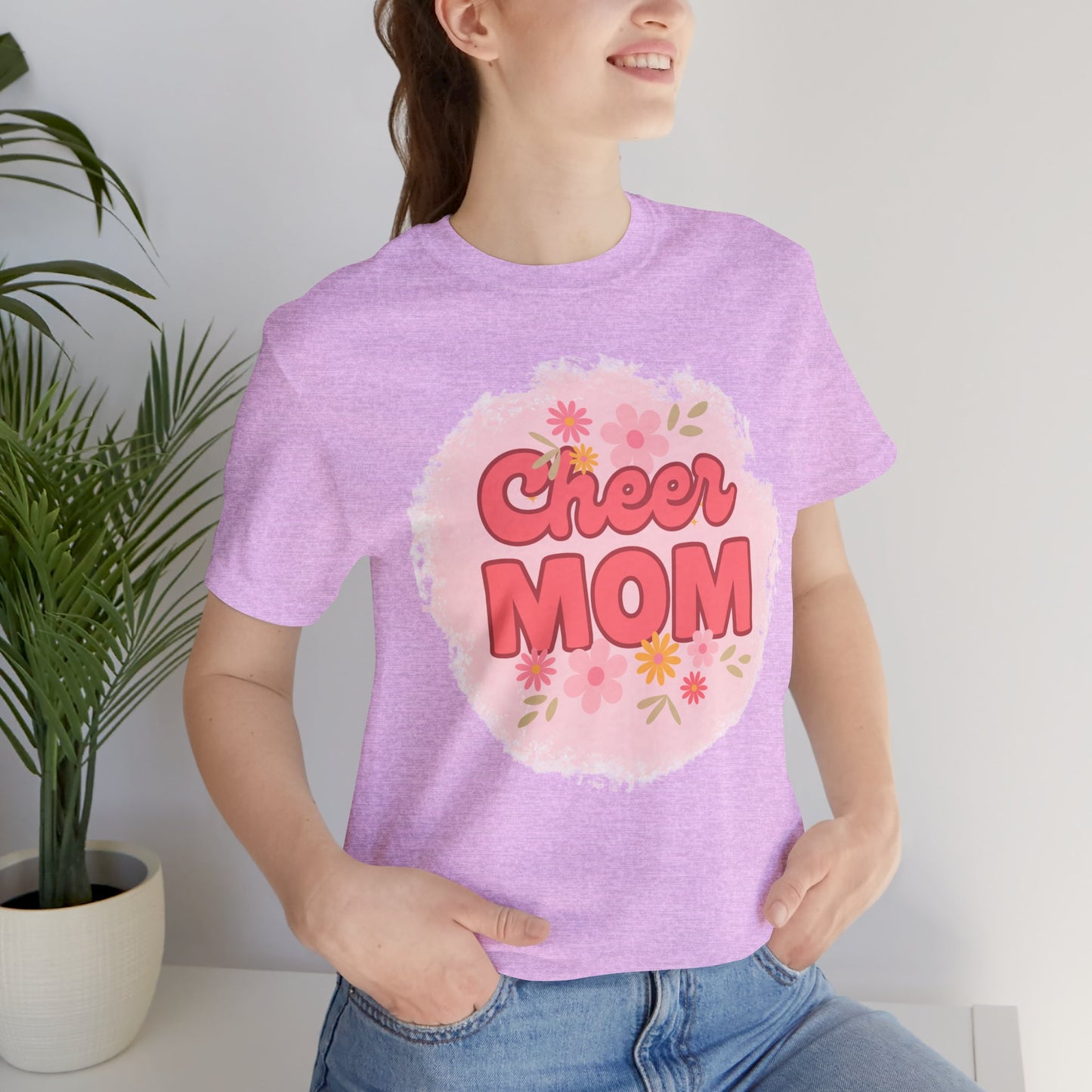 Cheer Mom Short Sleeve Tee, Gift for Cheer Moms, Cheerleader Apparel, Casual Summer Tee, Mother's Day Gift