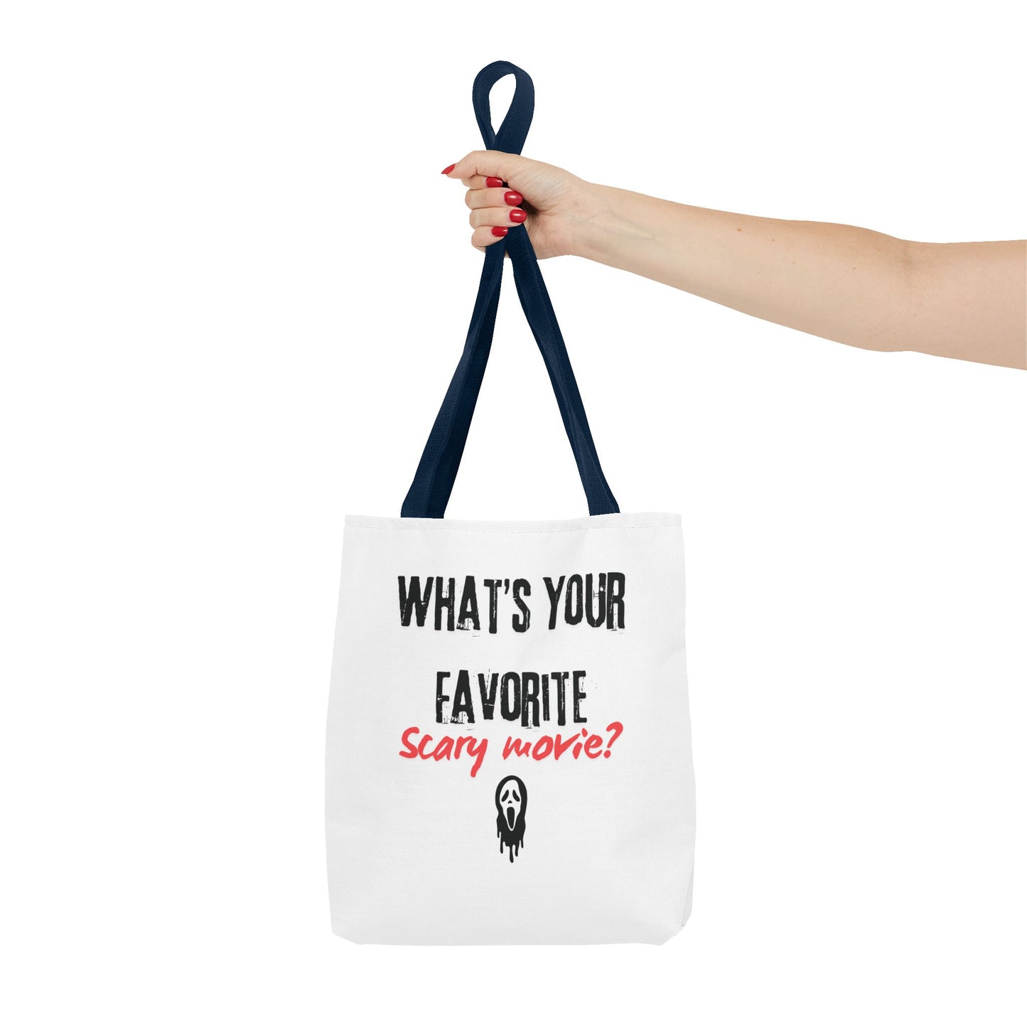 Spooky Movie Tote Bag, Halloween Gift, Scary Movie Lover Accessory, Reusable Shopping Bag, Funny Movie Question Bag
