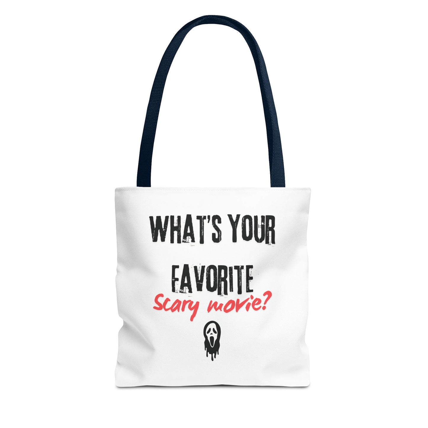 Spooky Movie Tote Bag, Halloween Gift, Scary Movie Lover Accessory, Reusable Shopping Bag, Funny Movie Question Bag